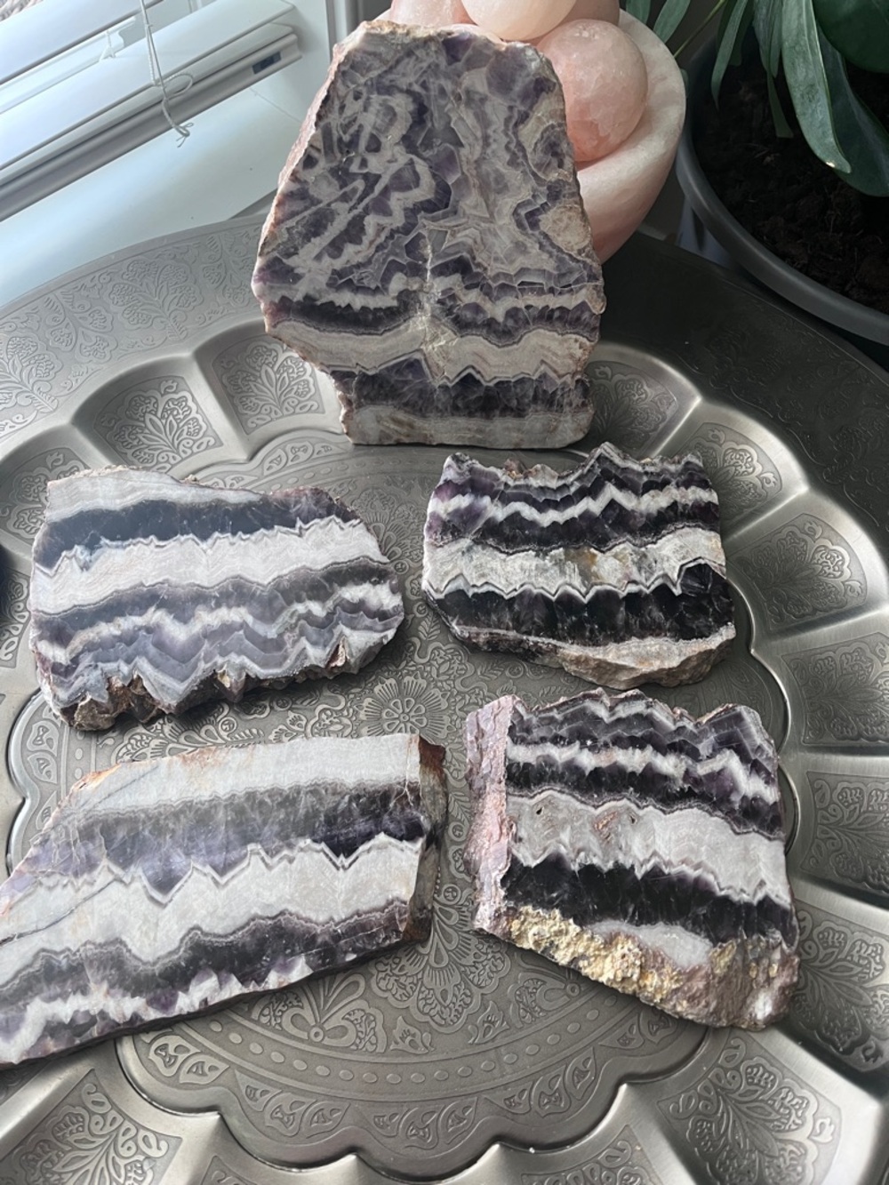 Chevron amethyst slab